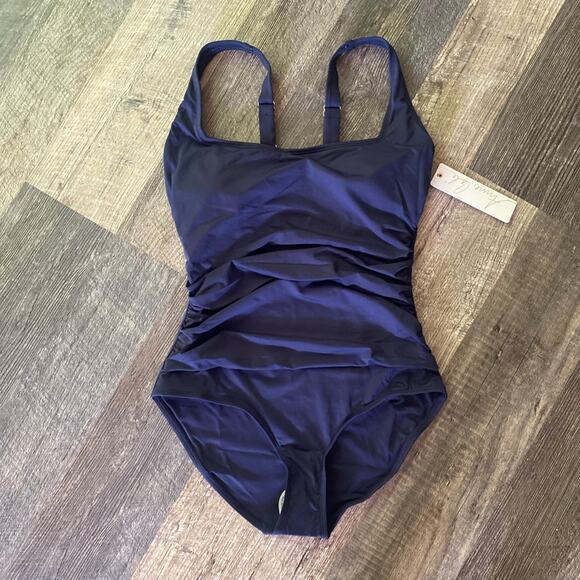 Anne Cole squareneck Shirred One Piece swimsuit - Picture 2 of 8